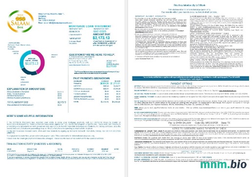 Somalia Dara Salaam Bank wyciąg z kredytu hipotecznego w formatach Word i PDF 1-2